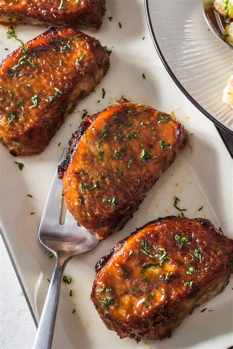 mustardy apple glazed pork chops